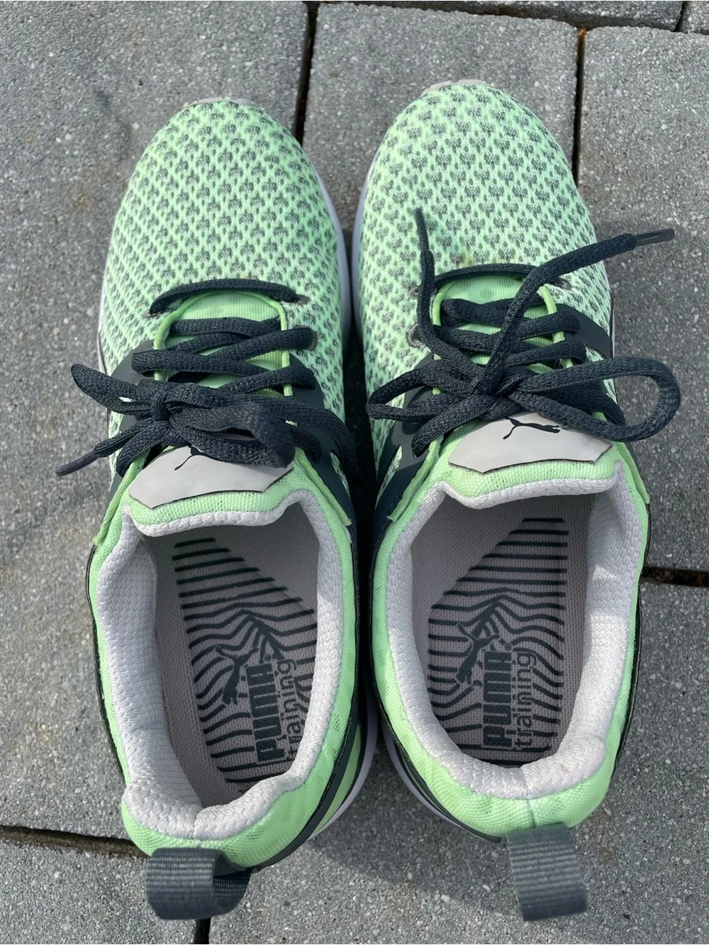 Women’s Puma Mint Green and Gray Knit Training Sneakers 6 1/2 ✨BRAND NEW✨